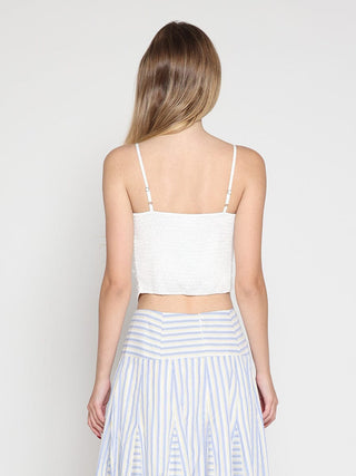 Ruffled Detail Mesh Fabric Top with Straps