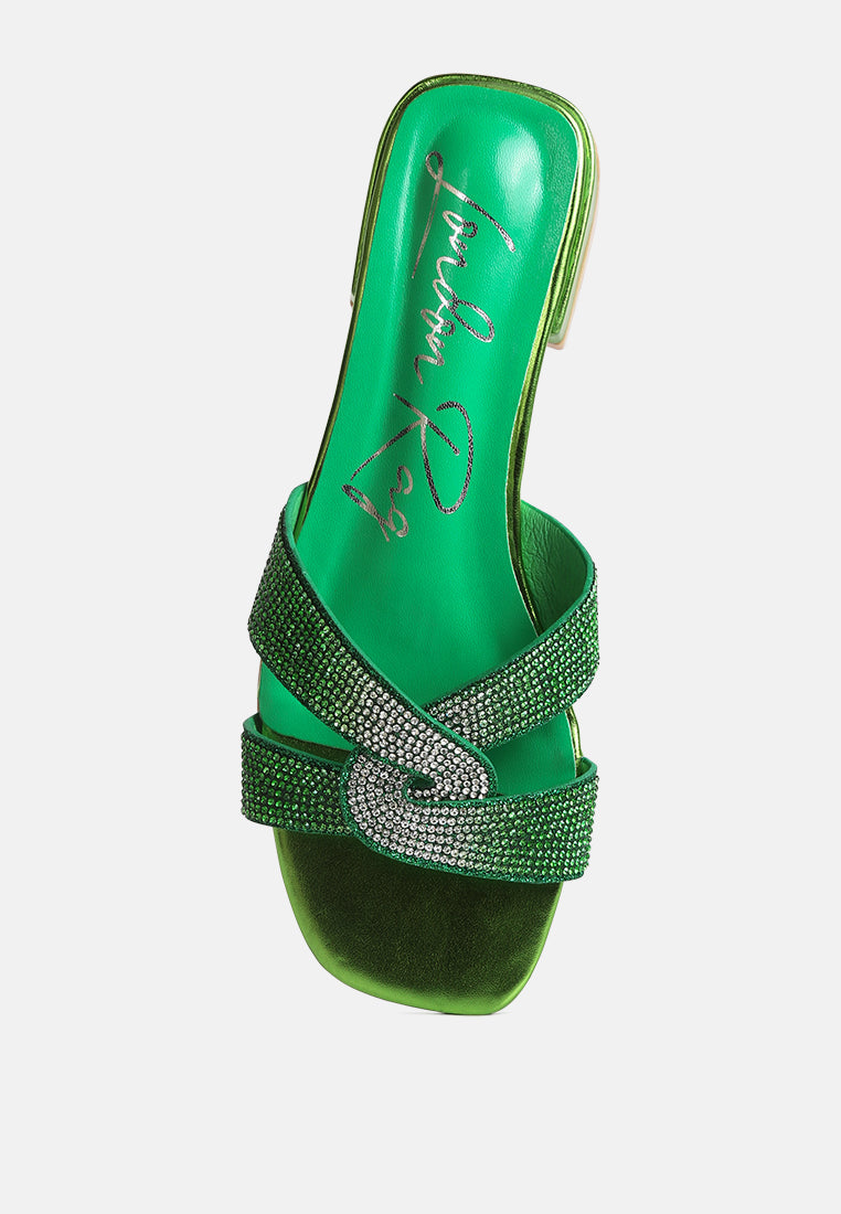Rum Cake Cross Strap Rhinestone Sandals - Glamourous Grace