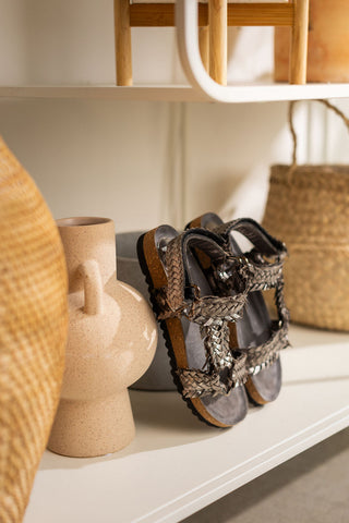 River Dance Woven Sandal in Pewter - Glamourous Grace