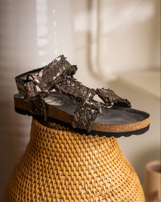 River Dance Woven Sandal in Pewter - Glamourous Grace