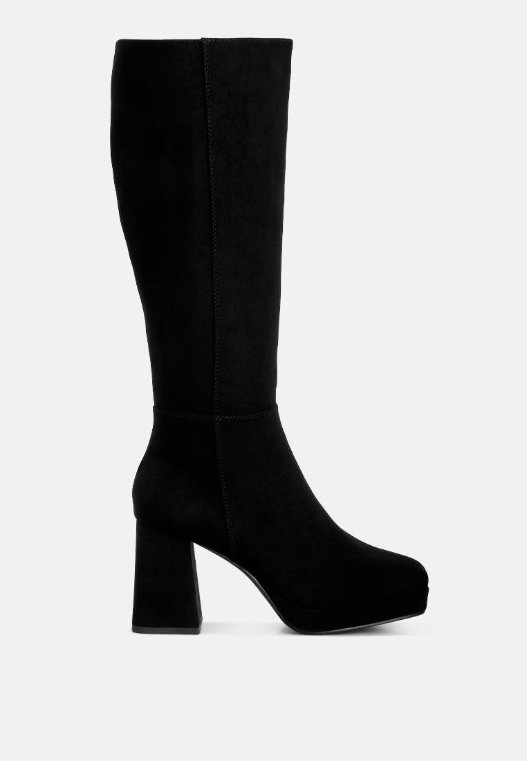 Ryo Calf-Length Micro Suede Boots - Glamourous Grace