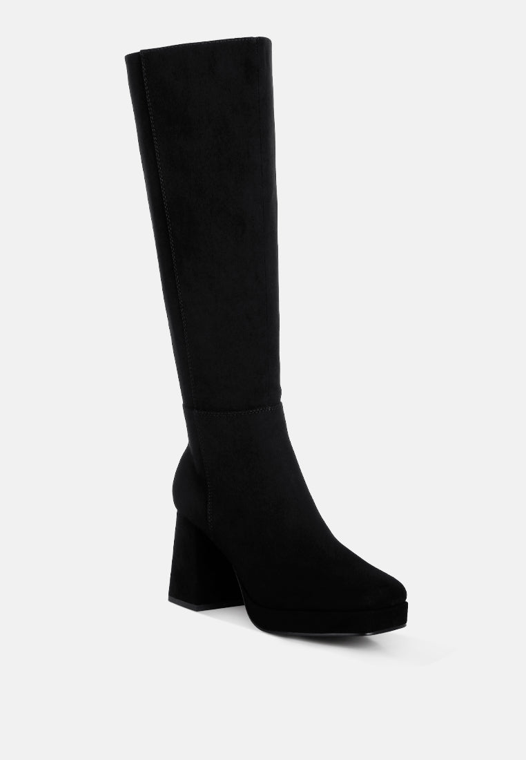 Ryo Calf-Length Micro Suede Boots - Glamourous Grace