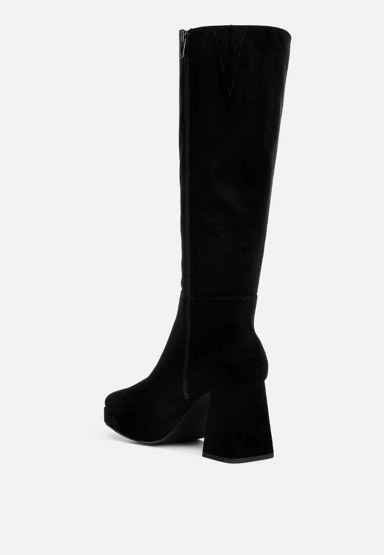 Ryo Calf-Length Micro Suede Boots - Glamourous Grace