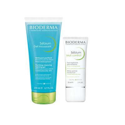 Bioderma Skincare Set for Acne Prone & Oily Skin - Sebium Mat Control & Foaming Gel - Glamourous Grace