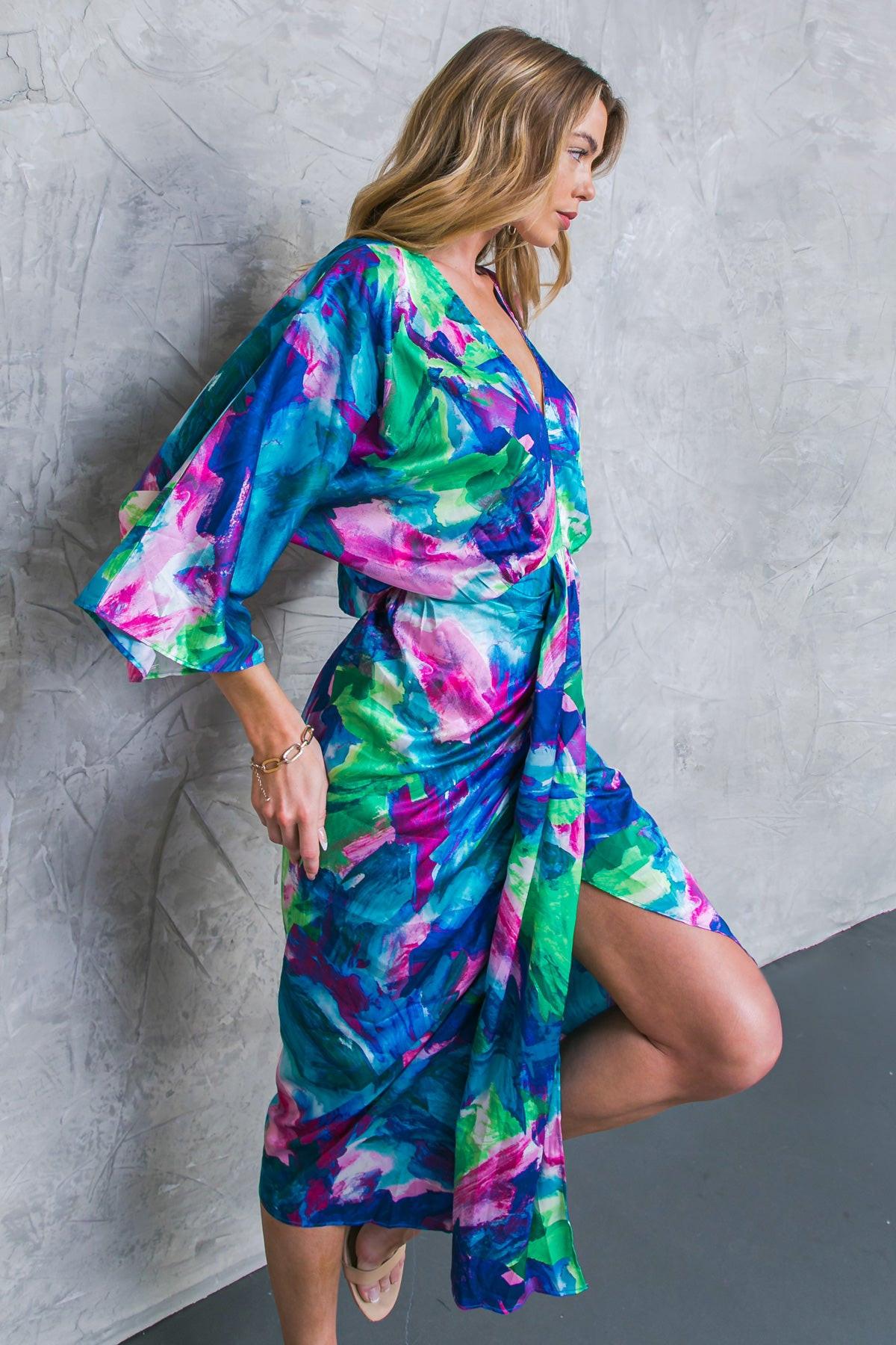 ON THE HORIZON WOVEN SATIN MIDI DRESS - Glamourous Grace
