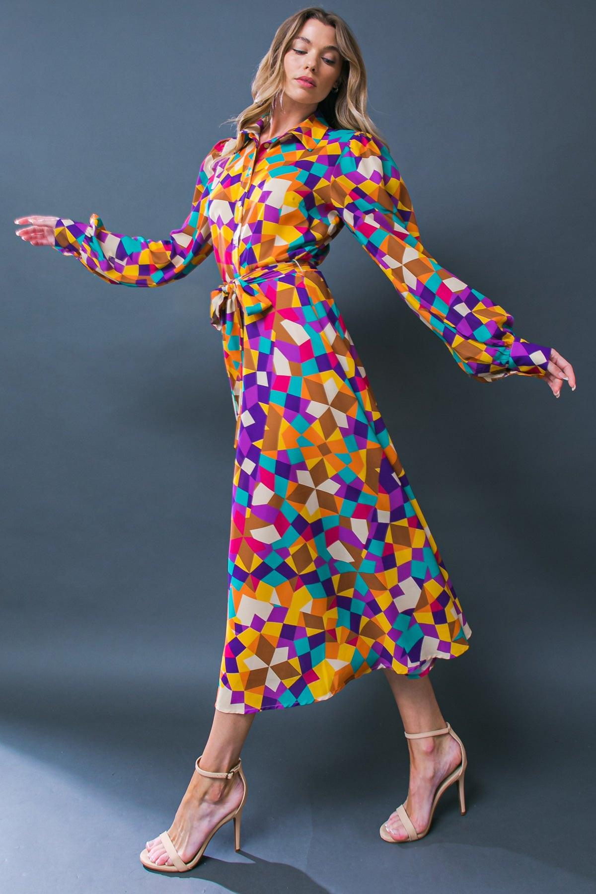 CHANGE IN THE AIR WOVEN MIDI DRESS - Glamourous Grace