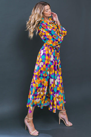 CHANGE IN THE AIR WOVEN MIDI DRESS - Glamourous Grace