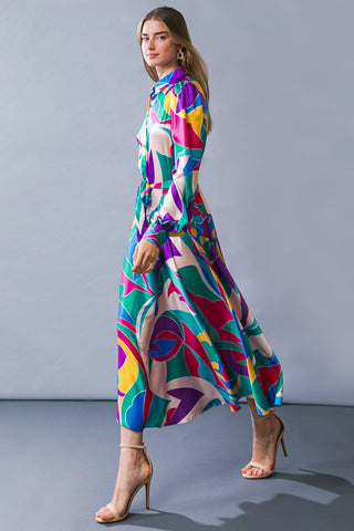 FOCUSED ON PRIORITIES WOVEN MIDI DRESS - Glamourous Grace