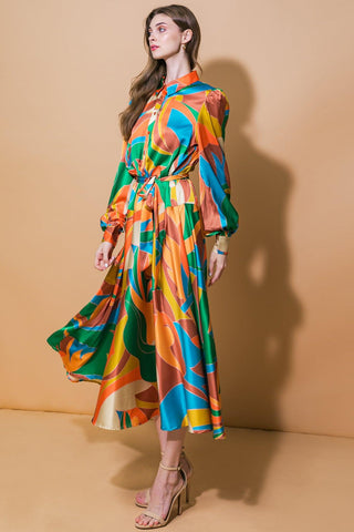FOCUSED ON PRIORITIES WOVEN MIDI DRESS - Glamourous Grace