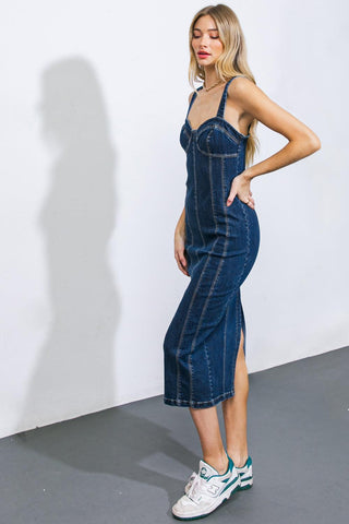 A GREATER LOVE DENIM MIDI DRESS - Glamourous Grace
