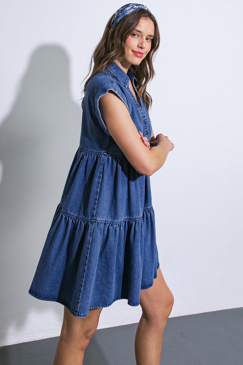 JUST THE BEGINNING TWILL MINI DRESS - Glamourous Grace