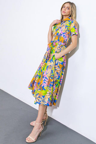 KEEP BLOOMING WOVEN MIDI DRESS - Glamourous Grace