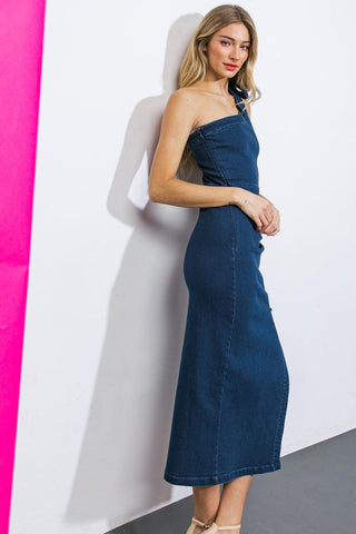 BALL OF JOY DENIM MIDI DRESS - Glamourous Grace