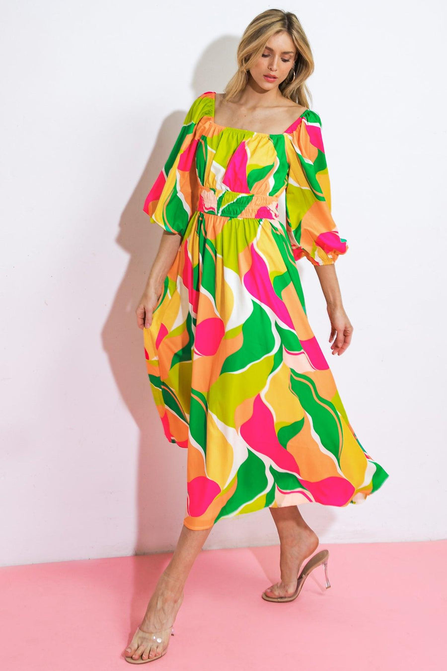 A SECOND THOUGHT WOVEN MIDI DRESS - Glamourous Grace