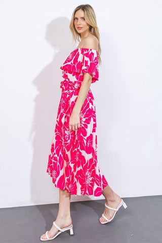 LOVE SCRIPT WOVEN MIDI DRESS - Glamourous Grace