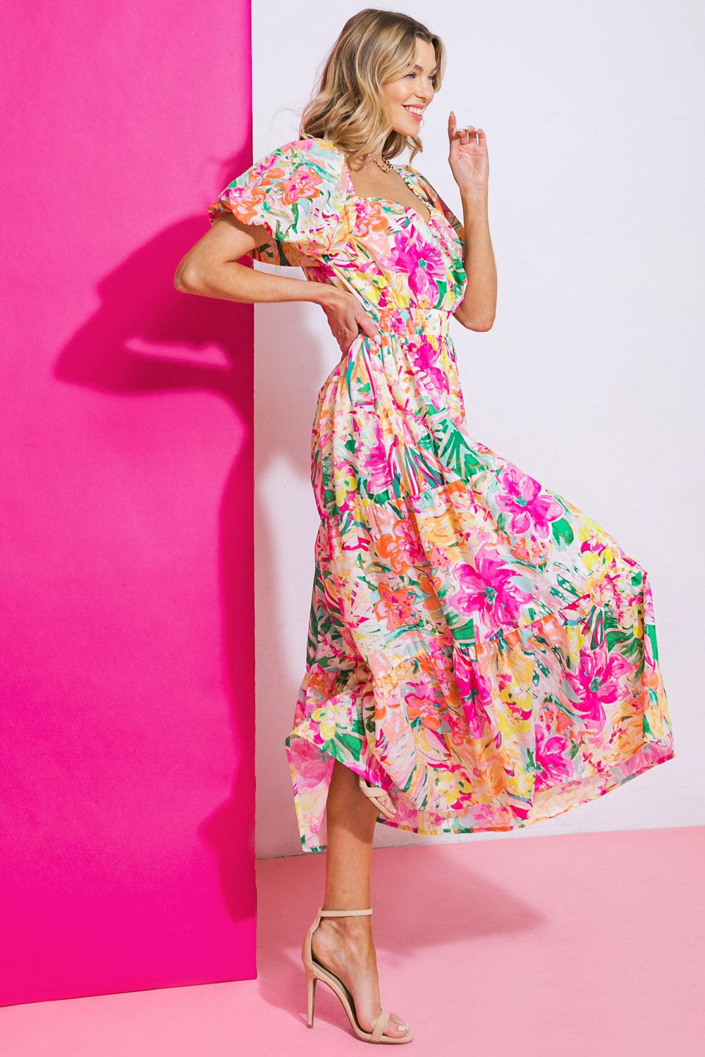 IT STARTS NOW WOVEN MIDI DRESS - Glamourous Grace
