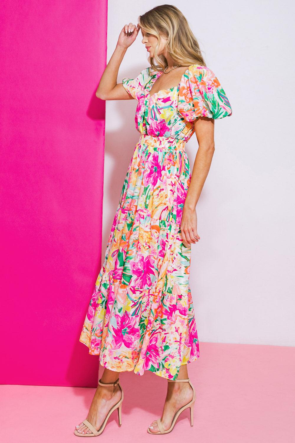 IT STARTS NOW WOVEN MIDI DRESS - Glamourous Grace