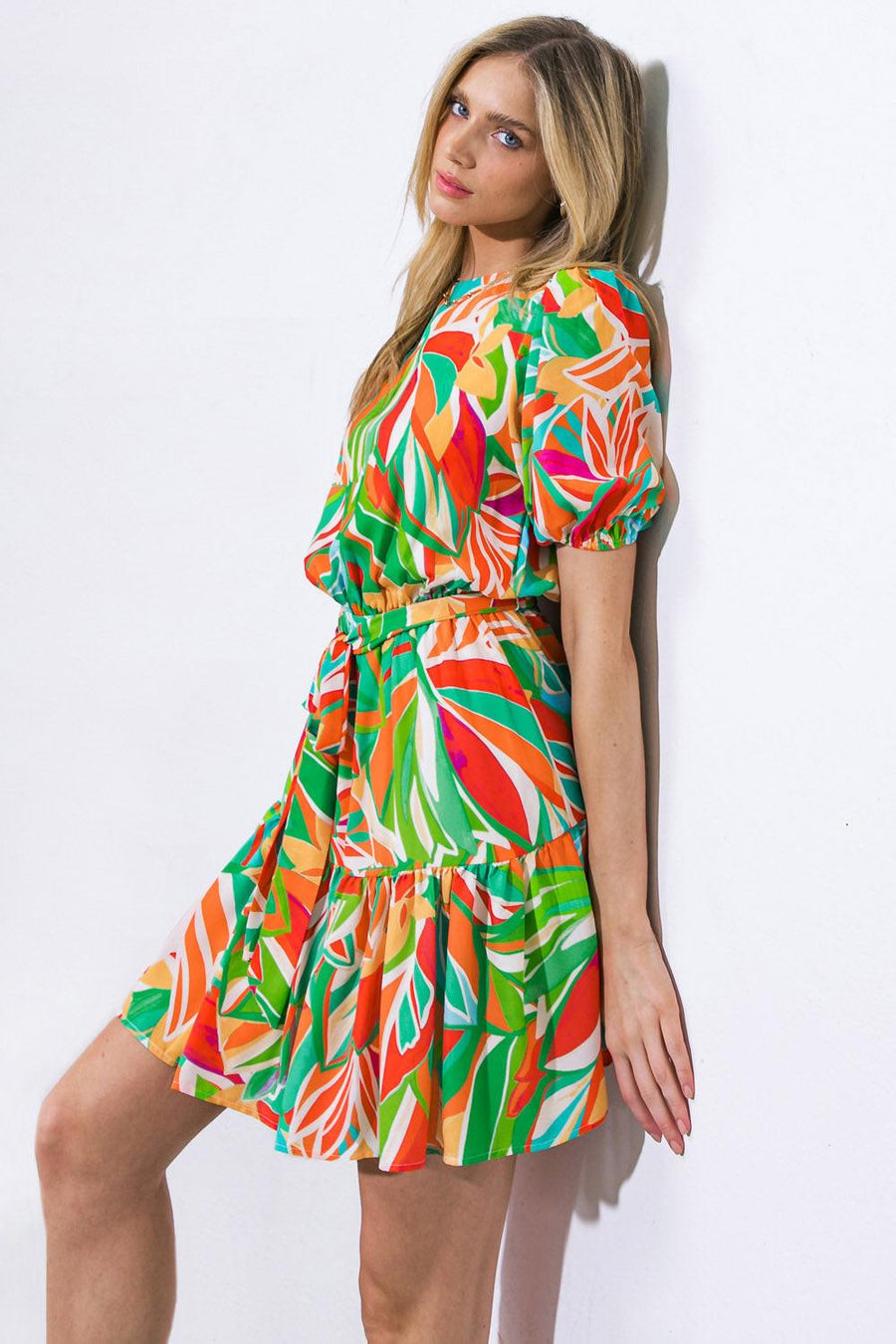 TIME TO START WOVEN MINI DRESS - Glamourous Grace