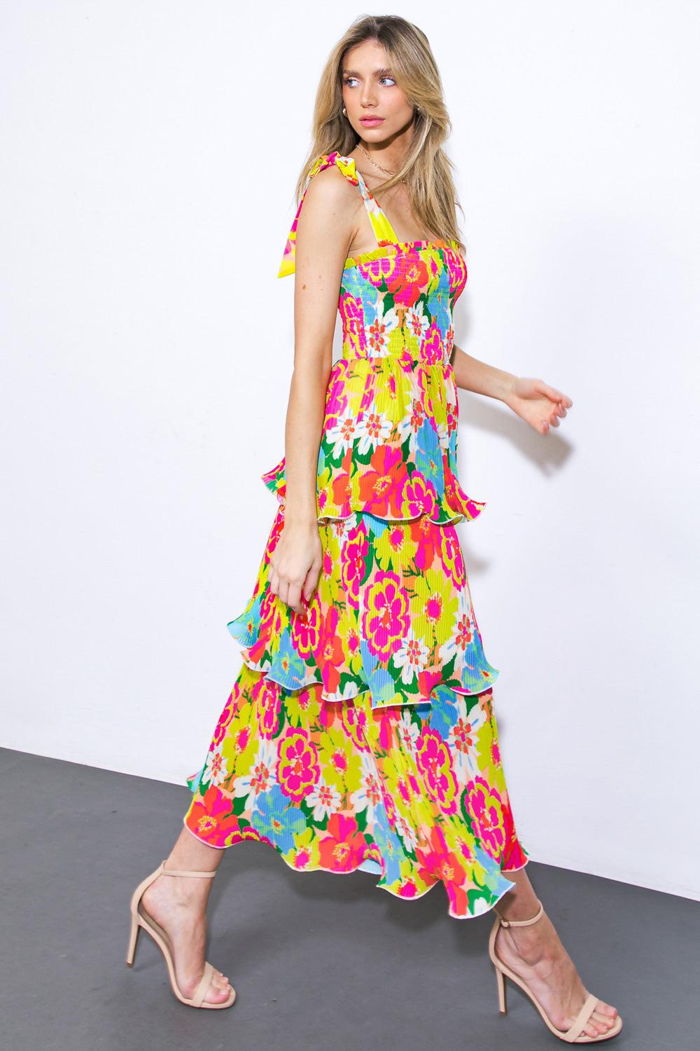 VISIONS FROM THE MEADOW WOVEN MIDI DRESS - Glamourous Grace