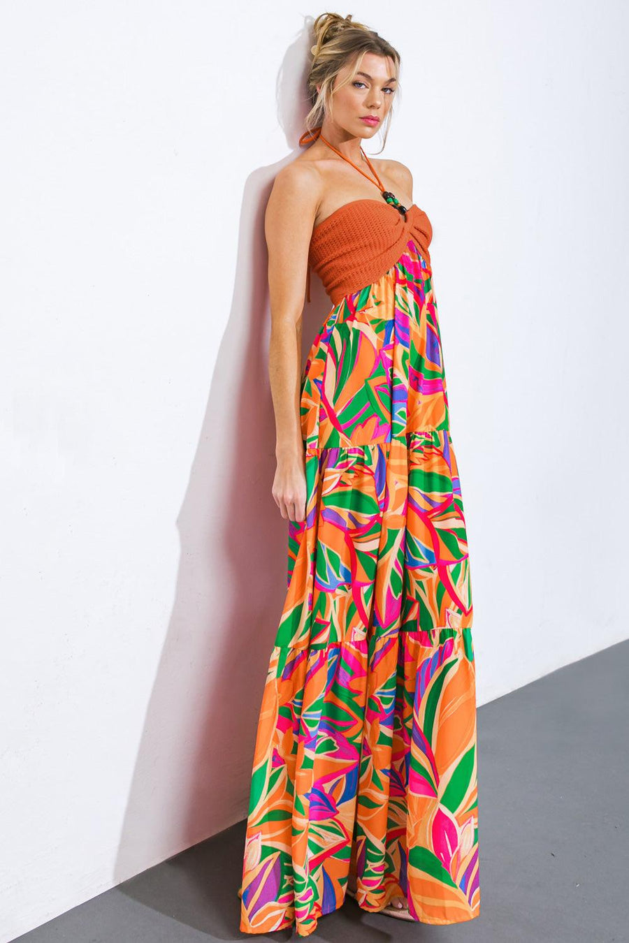 INTO THE THICK OF IT COMBINATION MIDI DRESS - Glamourous Grace