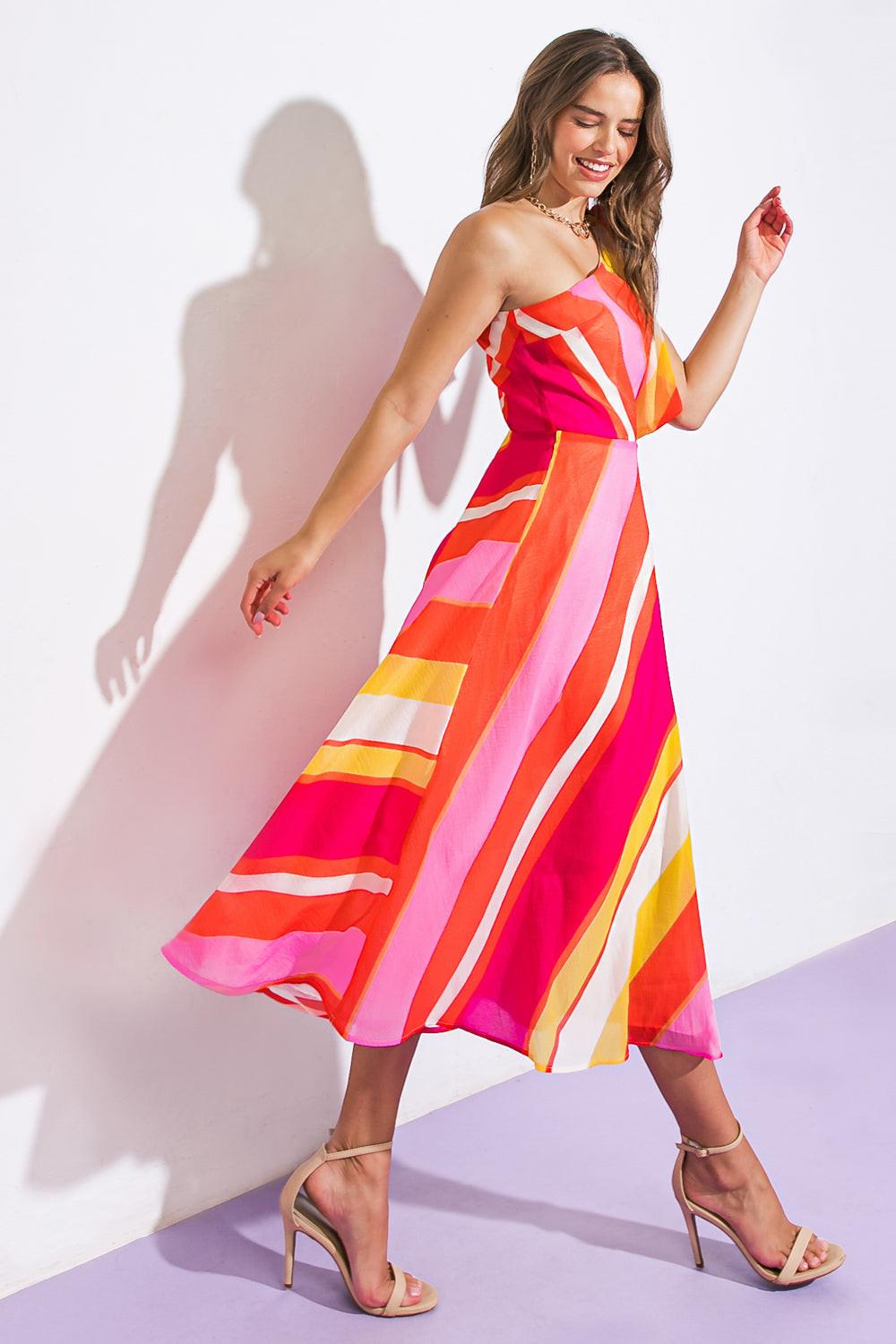 SWEETEN THE DAY WOVEN MIDI DRESS - Glamourous Grace