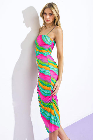 DESIRABLE DESTINATIONS MESH MIDI DRESS - Glamourous Grace