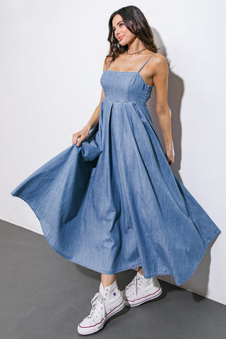 CAPTIVATING HEART DENIM MIDI DRESS - Glamourous Grace LLC