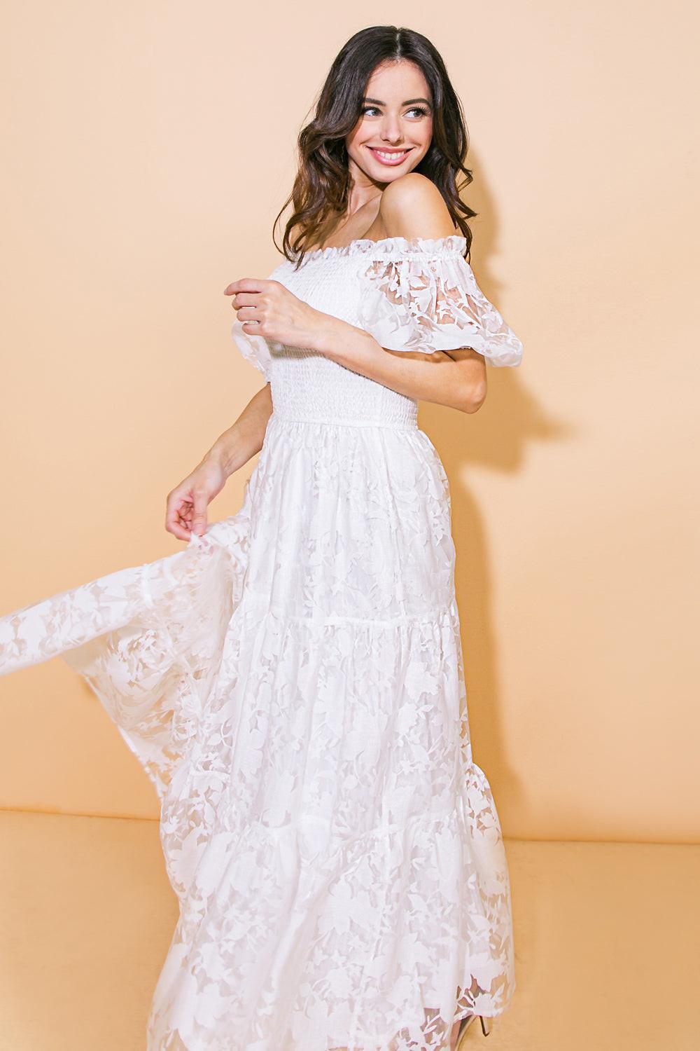 LOVE IN YOUR EYES WOVEN MIDI DRESS - Glamourous Grace