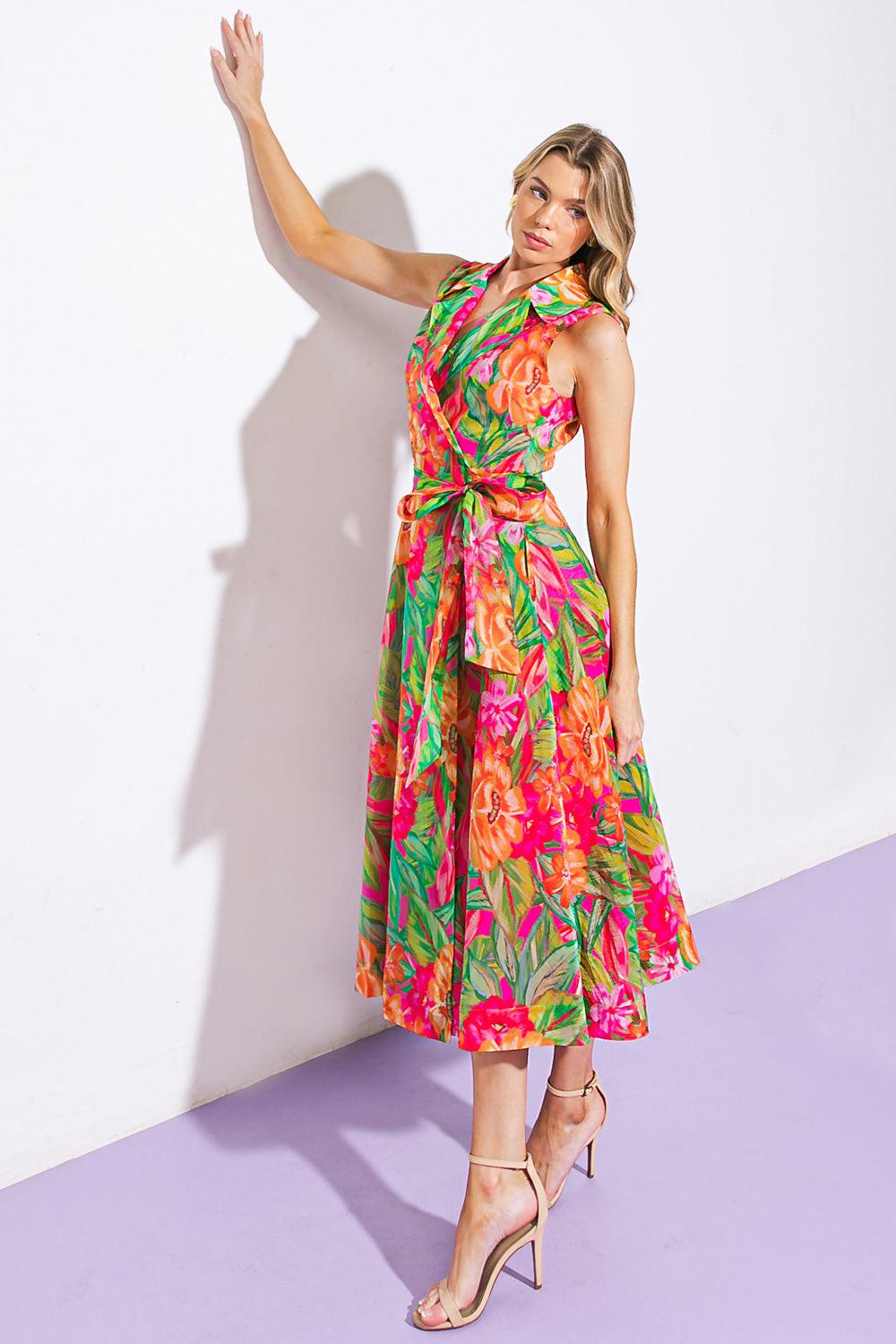 EVERYDAY DREAMS WOVEN MIDI DRESS - Glamourous Grace