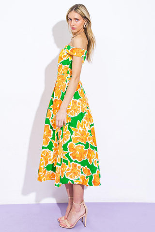 WHERE I WANT TO BE TWILL MIDI DRESS - Glamourous Grace