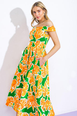WHERE I WANT TO BE TWILL MIDI DRESS - Glamourous Grace