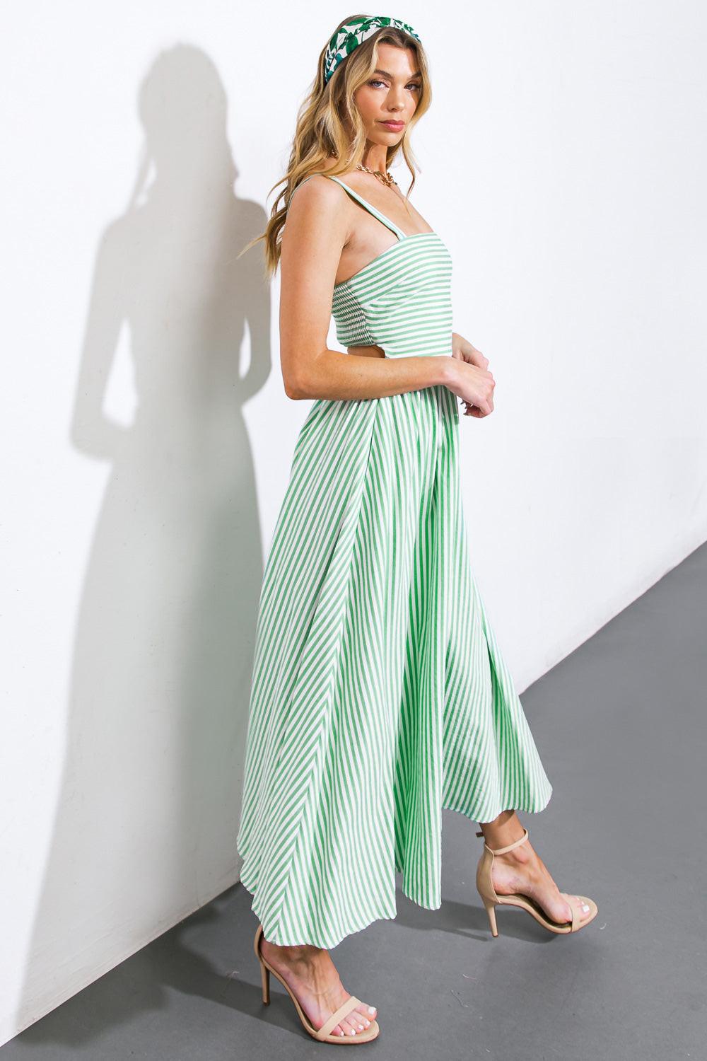 ATTRACTING LOOKS WOVEN MIDI DRESS - Glamourous Grace