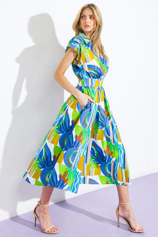 SUMMER MIRAGE WOVEN MIDI DRESS - Glamourous Grace