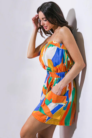 VIVID IMAGINATION WOVEN ROMPER - Glamourous Grace