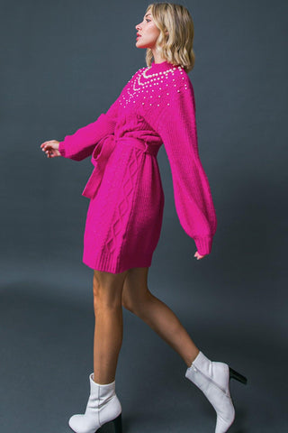 BRING THE VIBES SWEATER MINI DRESS - Glamourous Grace