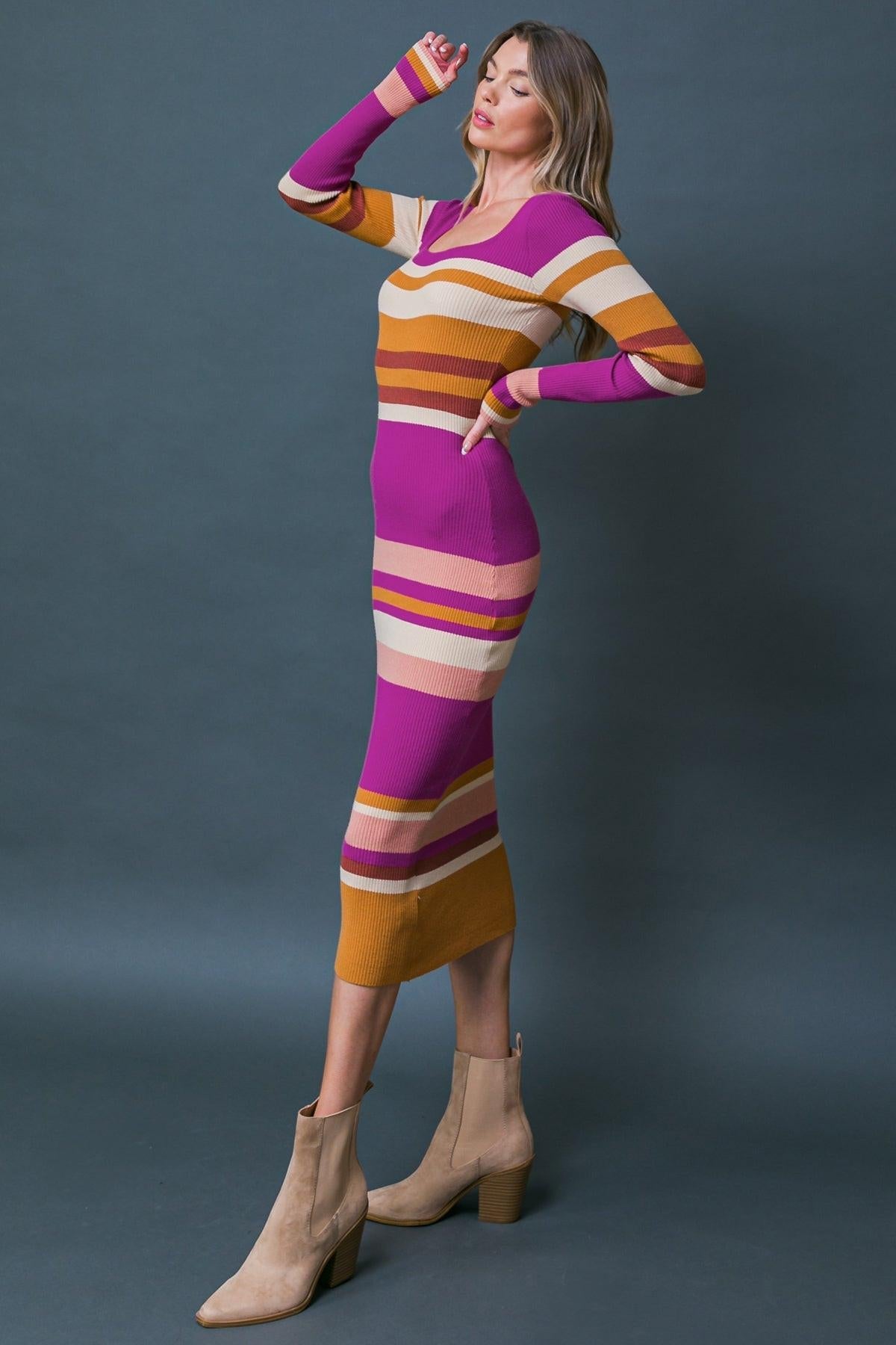 EVENING OF ELEGANCE SWEATER MIDI DRESS - Glamourous Grace