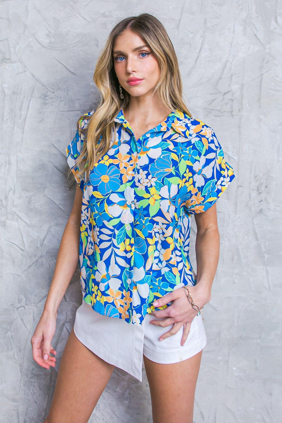 CRUISING THROUGH WOVEN TOP - Glamourous Grace