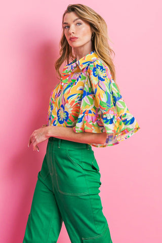 READY TO GET AWAY WOVEN TOP - Glamourous Grace