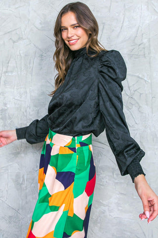 STOLEN GLANCES SATIN TOP - Glamourous Grace