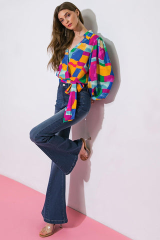 LOVELY STATEMENT WOVEN TOP - Glamourous Grace