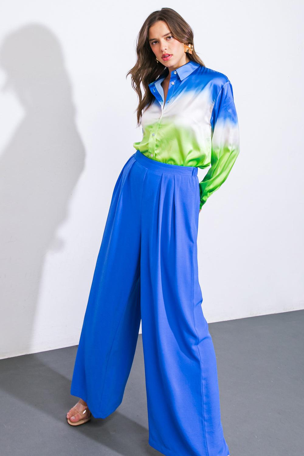 ALWAYS BE AROUND WOVEN TOP AND PANT SET - Glamourous Grace