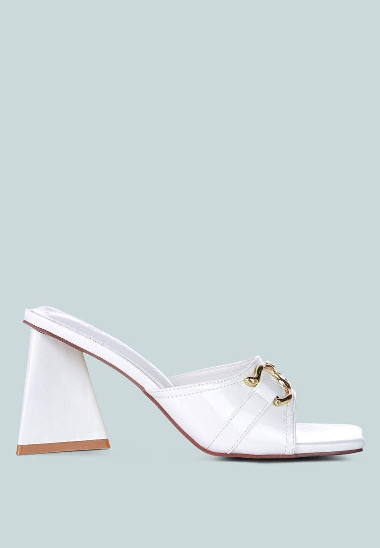 Salisbury Horsebit Buckle Triangular Block Heel Sandals - Glamourous Grace
