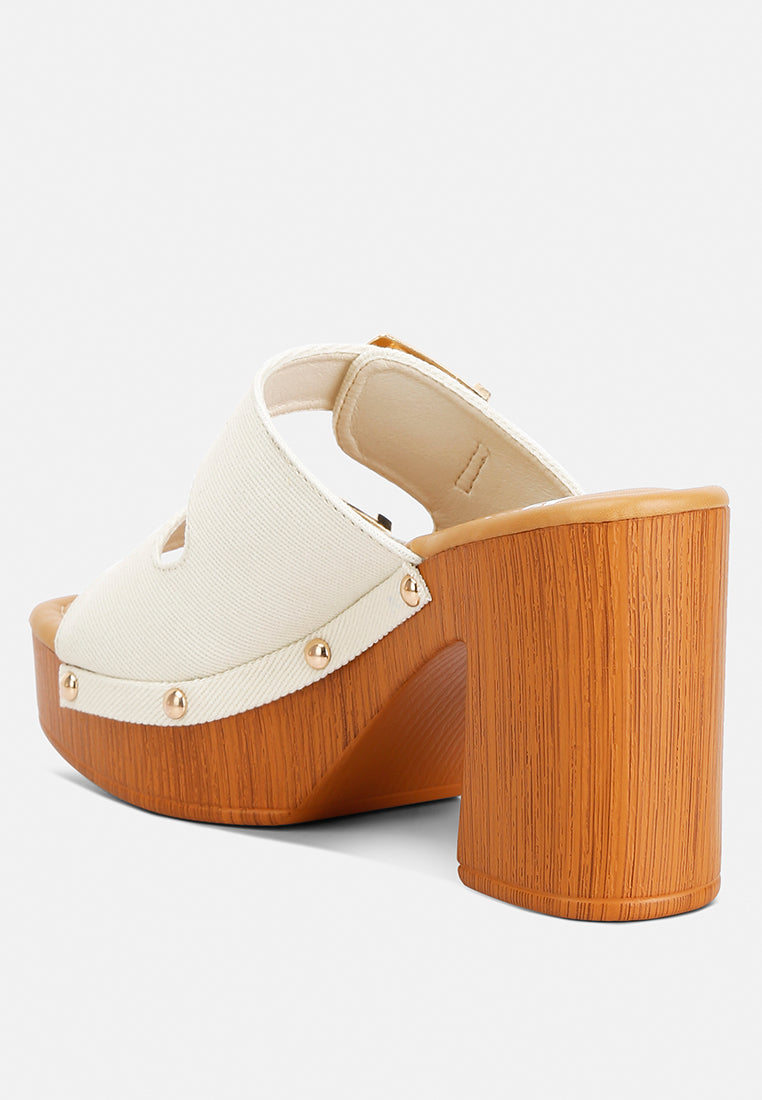 Sarai Buckle Straps High Block Heel Clogs - Glamourous Grace