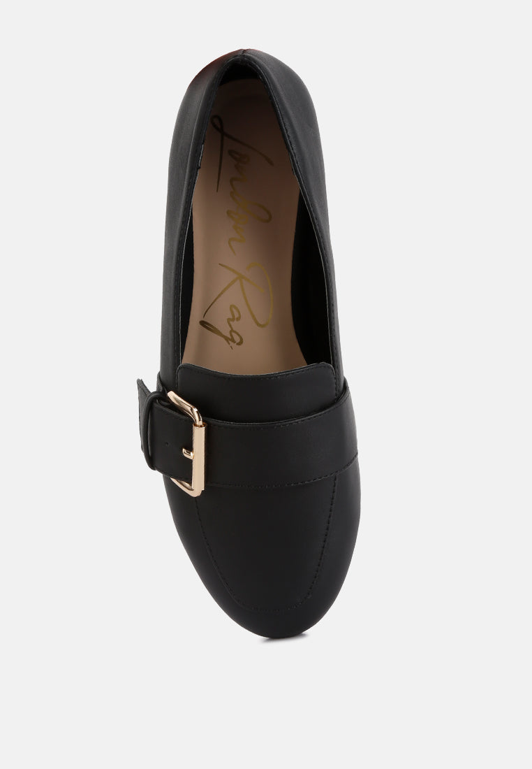 Saskia Pin Buckle Detail Loafers - Glamourous Grace