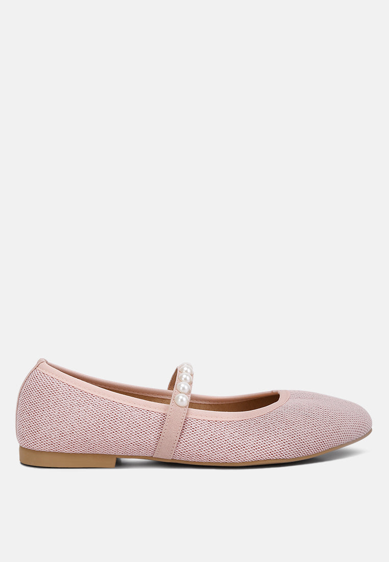Sassie Pearl Embellished Ballerina Flats - Glamourous Grace