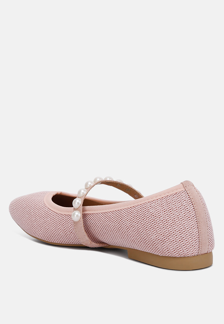 Sassie Pearl Embellished Ballerina Flats - Glamourous Grace