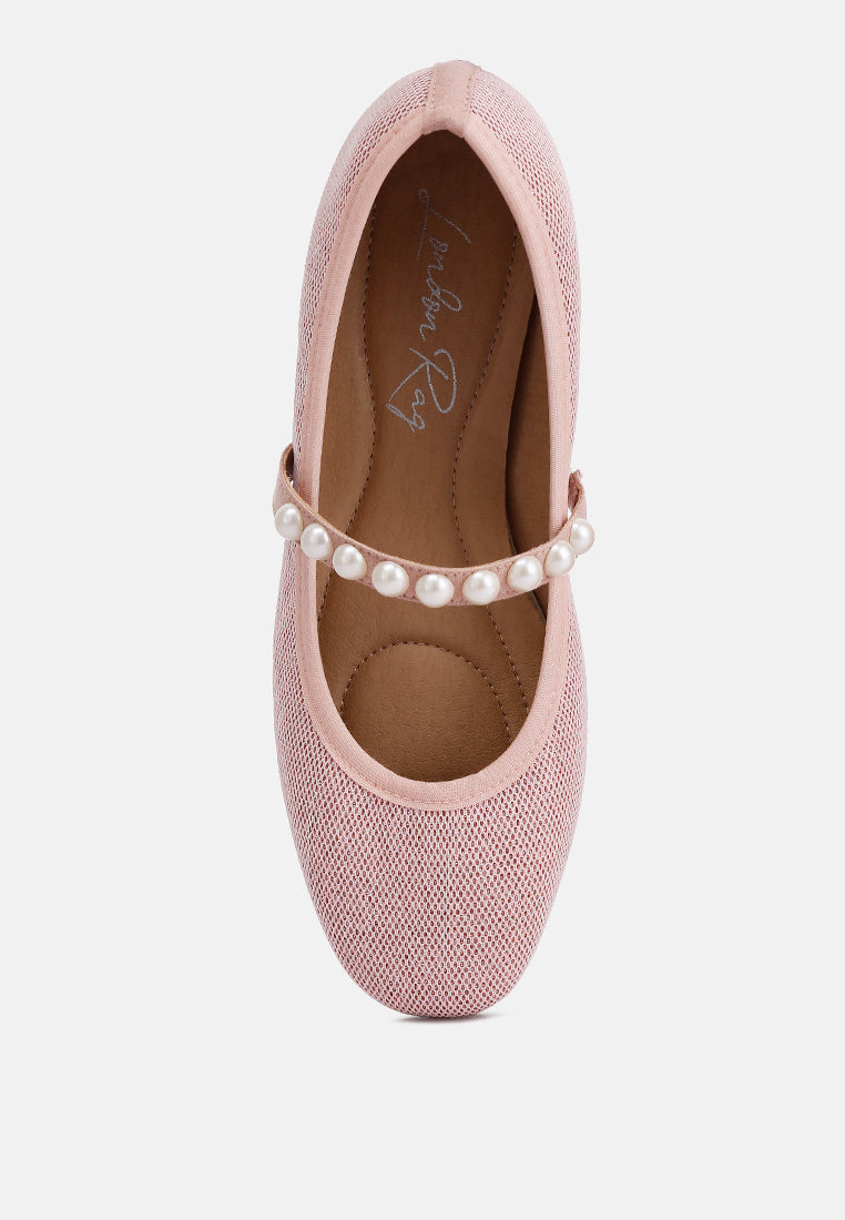Sassie Pearl Embellished Ballerina Flats - Glamourous Grace