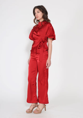 Satin Wide Leg Dress Pants