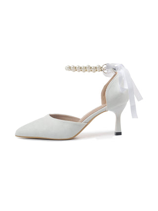 White Saturn heels by J.Adams featuring a sleek design, pointed toe, and elegant heel for stylish occasions.
