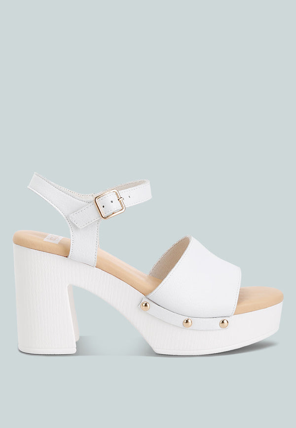 Sawor Recycled Leather High Block Sandals - Glamourous Grace
